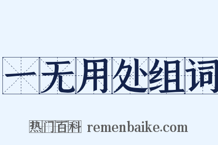 一无用处组词是什么意思的图片